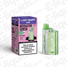 Lost Mary 4-in-1 Pod Kit with interactive screen and Apple Edition flavor, featuring 3200 puffs and 950mAh battery.