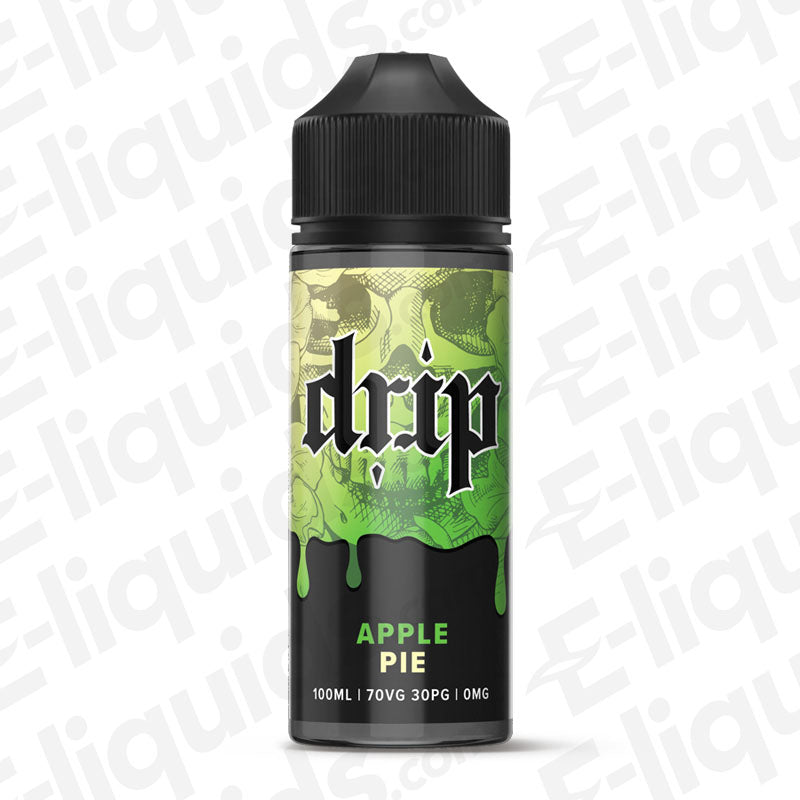 Apple Pie Shortfill E-liquid by Drip in a 100ml bottle, perfect for dessert vape lovers.
