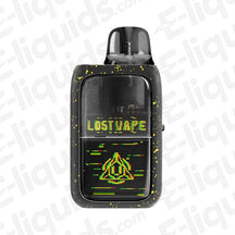 Lost Vape Ursa Epoch Pod Kit in black with colorful splatter design, ideal for both MTL and RDL vaping.
