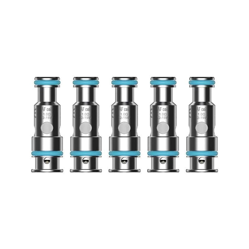 Aspire AF Vape Coil 1.0 Ohm Mesh Pods Pack of 5, designed for Flexus Q pod kit, ideal for MTL vaping, offering optimal flavor and vapor.