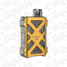 Aspire GoTek X II Vape Pod Kit in gold, featuring a compact design and transparent pod.