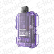 Aspire Gotek X Translucent Violet Prefilled Pod Kit with 650mAh battery for MTL and RDTL vaping, compact matchbox-style design.