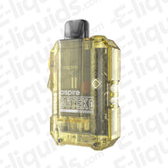 Aspire Gotek X Translucent Yellow Prefilled Pod Kit for compact vaping with 650mAh battery and MTL/RDTL airflow control.