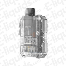 Aspire Gotek X vape pod kit showing transparent design and sleek features for compact vaping.