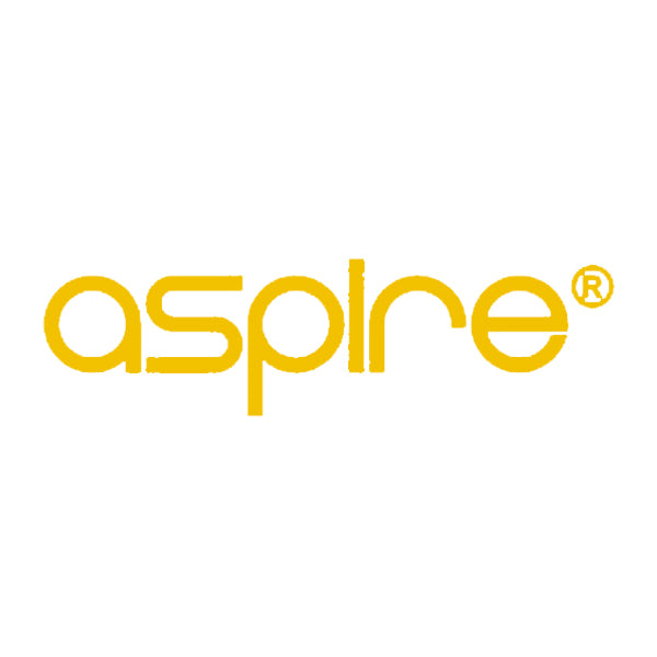 Yellow text logo of 'aspire' on a white background