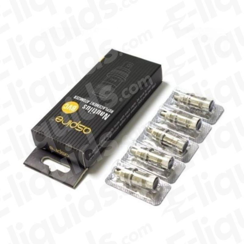 Aspire Nautilus BVC 1.8 Ohm Pod Pack of 5 with packaging, compatible with Aspire vaping devices, enhances airflow and vapor production.