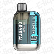 SKE Crystal CL6000 disposable vape device with e-liquid capacity and dual mesh coils.