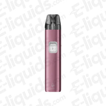 ELF BAR ELFX 2 Berry Pink Pod Kit in metallic berry-pink finish with black pod top and square button, slim rechargeable vape device.
