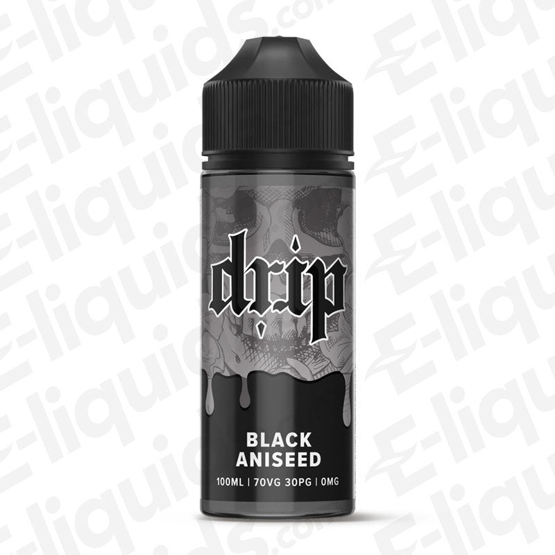 Black Aniseed Shortfill E-liquid by Drip in a 100ml bottle, ideal for rich vaping experience and nicotine shots addition.