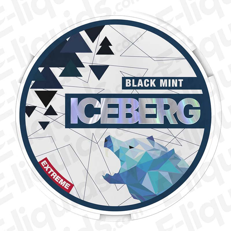 Black Mint Nicotine Pouches by Iceberg