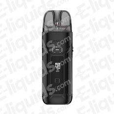 Vaporesso Luxe X Pro Black Vape Pod Kit with anti-leak technology and durable build on display.