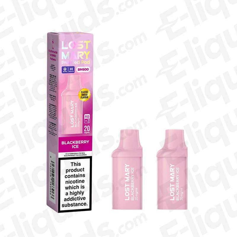 Lost Mary BM600 Strawberry Ice Prefilled Pods 2 Pack | Icy Lost Mary BM600 Strawberry Ice Prefilled Pods 2 Pack | Icy