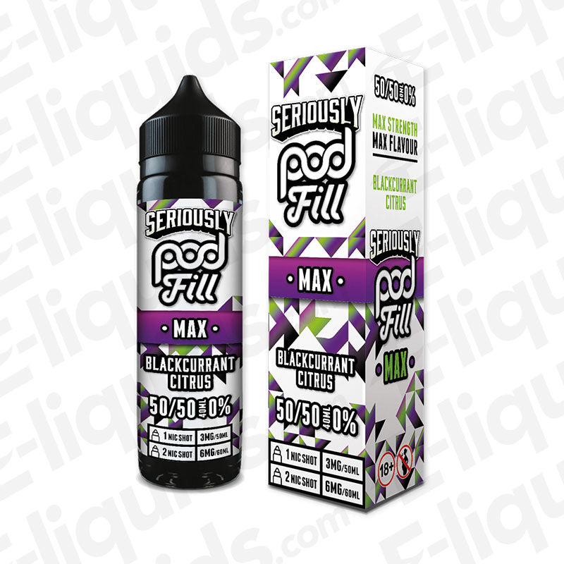 Doozy Vape Co Seriously Pod Fill Max Blackcurrant Citrus 40ml Shortfill E-liquid