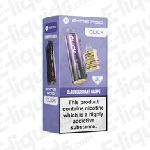 Pyne Pod Click 50K Prefilled Pod with rich Blackcurrant Grape flavour in purple packaging.