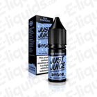 Blue Raspberry Nic Salt E-liquid by Just Juice, 10ml bottle with box, 50VG/50PG ratio, ideal for Pod Kits, sweet raspberry flavor.