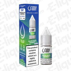 Blue Razz Gummy 5000+ Nic Salt E-liquid by Pukka Juice in a 10ml bottle with vibrant packaging.