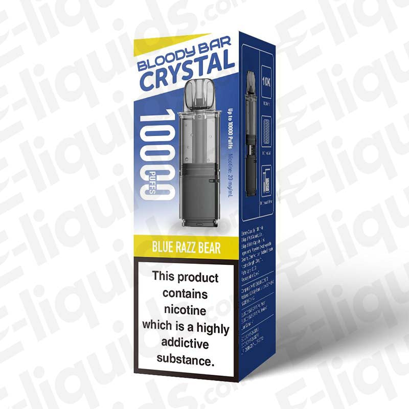 Bloody Bar Crystal 10K 20mg Prefilled Pods Blue Razz Bear