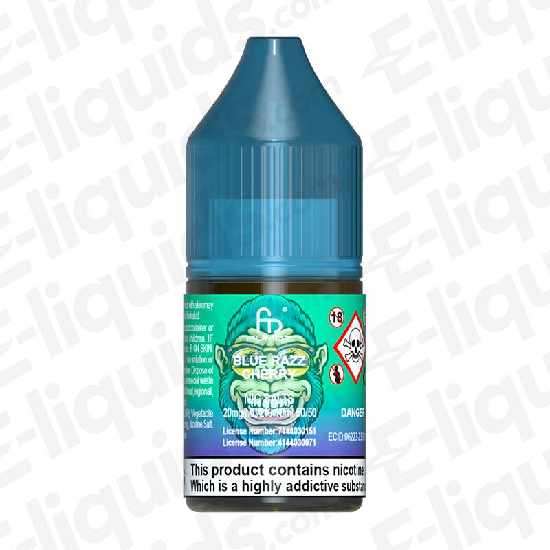 Blue Razz Cherry RandM 7000 Nic Salt E-liquid by Fumot in a blue bottle, ideal for MTL vaping.