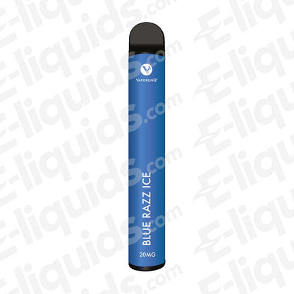 blue razz ice puff bar disposable vape device by vaporlinq
