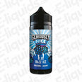 Blue Razz Ice e-liquid bottle by Doozy Vape Co., featuring blue raspberry and ice flavor with 70VG/30PG ratio for sub-ohm vaping.
