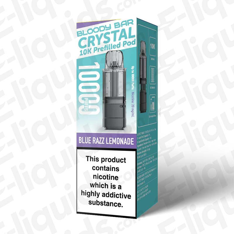 Bloody Bar Crystal 10K 20mg Prefilled Pods Blue Razz Lemonade