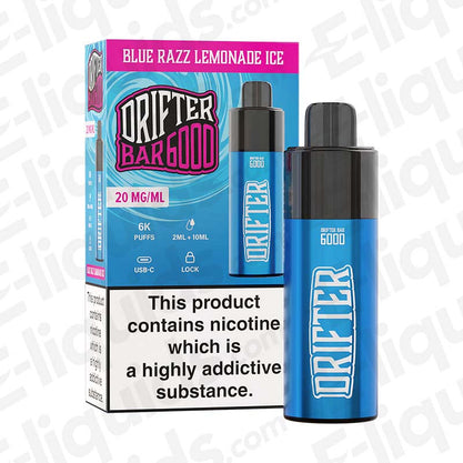 Drifter Bar 6000 Blue Razz Lemonade Ice Legal Big Puff Vape Pod Kit