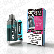 Blue Razz Lemonade SKE Crystal CL6000 Prefilled Vape Pod with packaging and nicotine warning.
