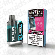 Blue Razz Lemonade SKE Crystal CL6000 Prefilled Vape Pod with packaging and nicotine warning.