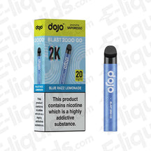 Vaporesso Dojo Blast 2000 Go Pod Kit in Blue Razz Lemonade flavor with 20mg/ml nicotine.