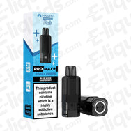 Hayati Pro Max Blue Sour Raspberry Prefilled Pod with 6,000 Puffs, nicotine content highlighted with packaging and pod displayed.