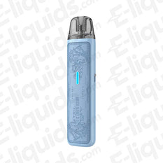 Lost Vape Ursa Nano S 2 vape pod kit in elegant blue leather design, sleek and stylish for vapers.