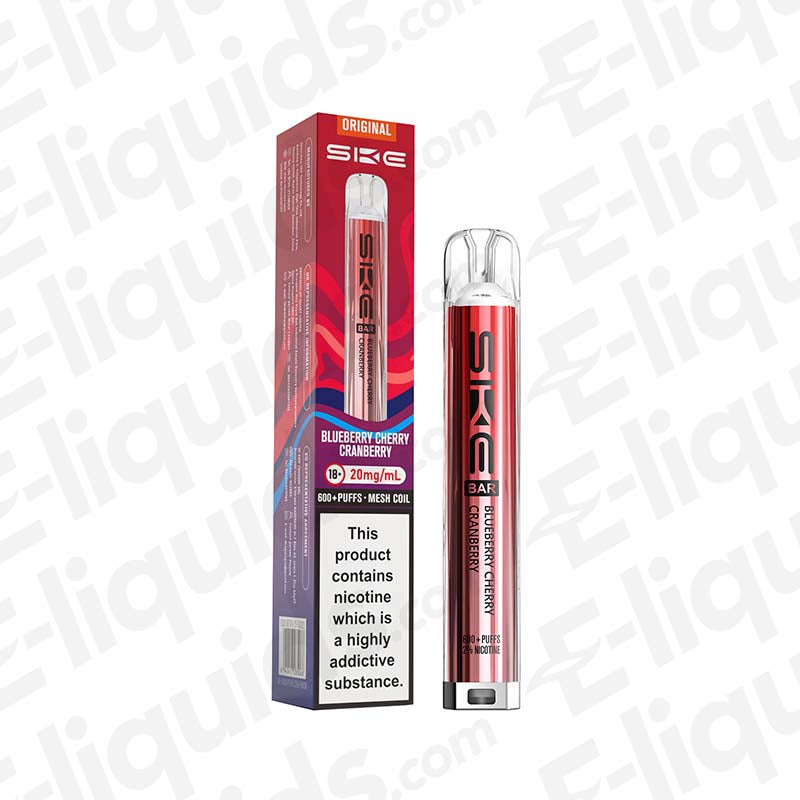 S K E Bar 600 Blueberry Cherry Cranberry 20 MG Vape Pod Kit