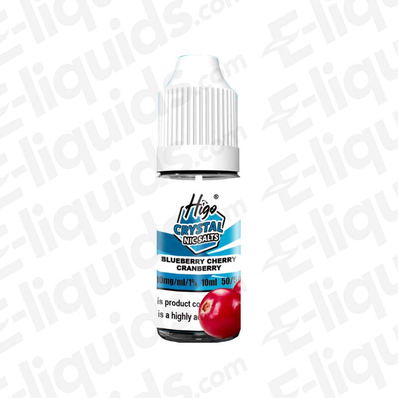 Higo Crystal Blueberry Cherry Cranberry 10mg Nic Salt E-liquid