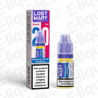 Lost Mary Nic Salt Vape Juice Blueberry Cherry Cranberry 10ml bottle and packaging with 20mg strength visible.