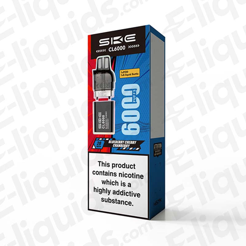 SKE Crystal CL6000 20mg Prefilled Pods Blueberry Cherry Cranberry