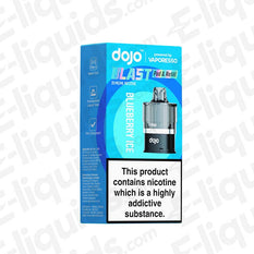 Vaporesso Dojo Blast 6000 Blueberry Ice Prefilled Pod packaging with nicotine warning label.