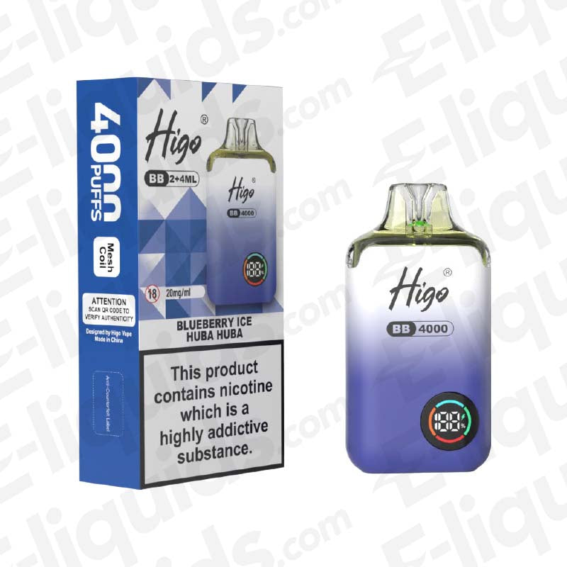 Higo BB 4000 20mg Prefilled Pod Kit Blueberry Ice Huba Huba