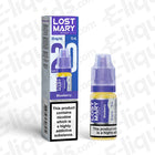 Lost Mary Nic Salt Vape Juice Blueberry 10ml bottle with packaging, 5mg strength, designed for pod kits, starter kits, 21 flavors available.