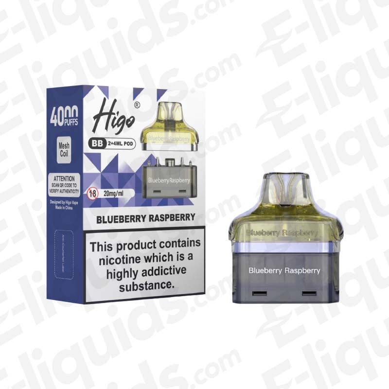 Higo BB 4000 Blueberry Raspberry Prefilled Pod | E-liquids.com Higo BB 4000 Blueberry Raspberry Prefilled Pod | E-liquids.com