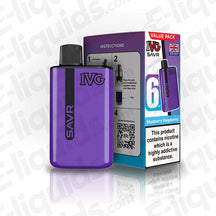 IVG SAVR Legal Big Puff Prefilled Pod Kit in purple with Blueberry Raspberry flavor packaging.