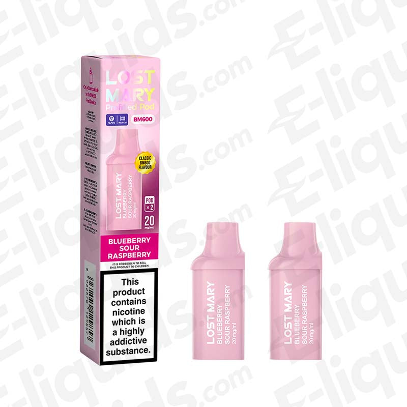 Lost Mary BM600 Blueberry Sour Raspberry 20mg Pre-Filled Vape Pods