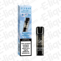 Elf Bar ELFA PRO Blueberry Sour Raspberry pre-filled vape pod box and pod.