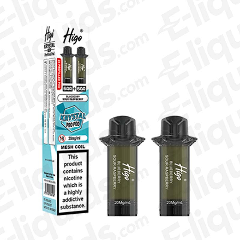 Higo Krystal Pro 20mg Prefilled Pods Blueberry Sour Raspberry