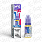 Lost Mary Nic Salt Vape Juice Blueberry Sour Raspberry 10ml bottle, 5mg strength, for pod kits and mouth to lung vaping.