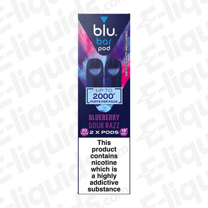 Blu Bar Pod 20mg Prefilled Pods Blueberry Sour Razz