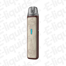 Lost Vape Ursa Nano S 2 Vape Pod Kit in brown and beige leather design, featuring a sleek, compact structure.