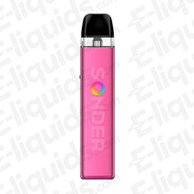 Geekvape Sonder Q2 Vape Pod Kit in pink color, showcasing its sleek design and vibrant branding.