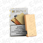 Zeltu X3 Burnt Gold Matte Pod Kit with box, 620mAh battery, USB-C charging, 2ml pods, and inhale activation, ideal for MTL vaping.