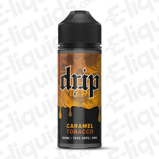 Caramel Tobacco Shortfill E-liquid by Drip in a 100ml bottle featuring rich caramel and tobacco flavors.