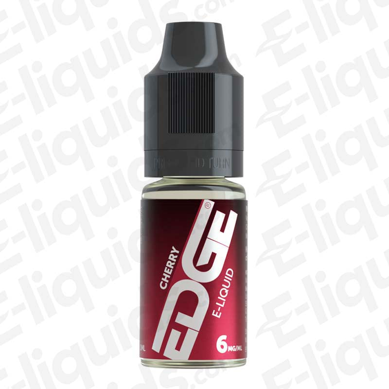 Cherry 50/50 E-liquid by EDGE, 10ml bottle, 6mg strength, for pod and starter kits, bold cherry flavor, 50VG/50PG ratio.